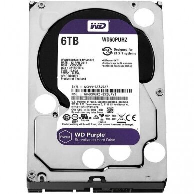 WD Purple Surveillance Hard Drive 6TB